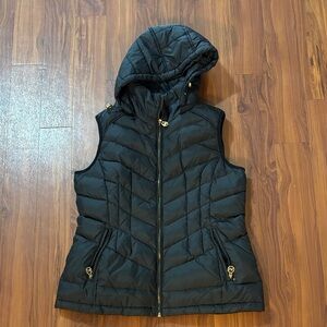 Michael Kors Large black vest with detachable hood